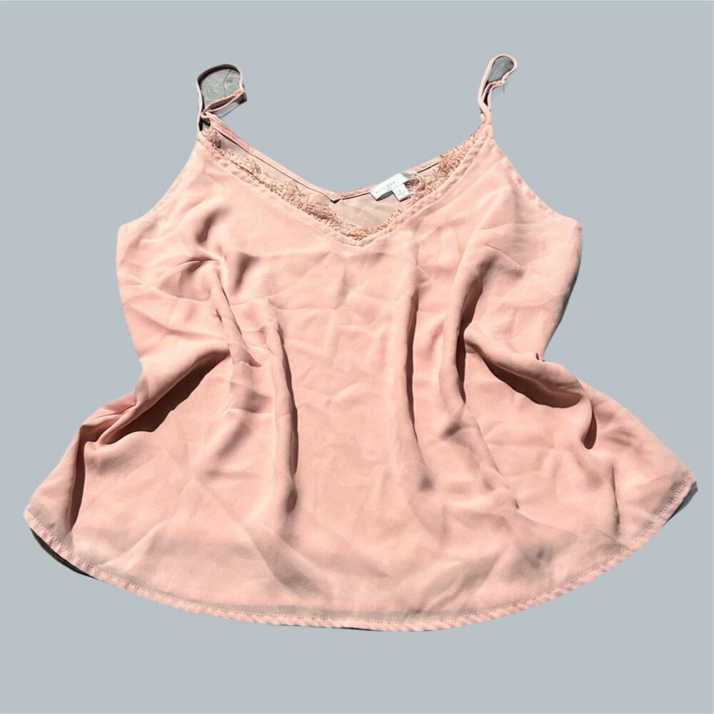 Women’s salmon pink rose tank top lace cami society and stitch large sleeveless